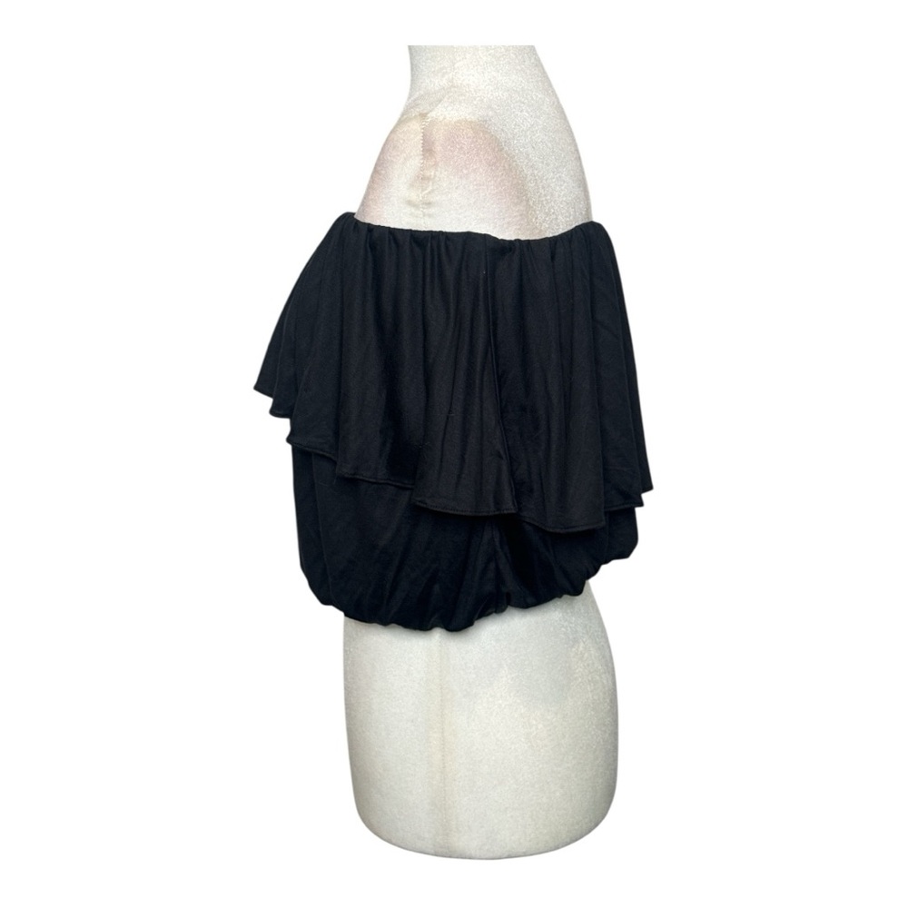 NWT Anthropologie Tiered Strapless Flounce Bubble Tube Top Women’s Black Size M - Picture 7 of 14
